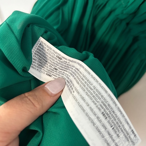 Mango emerald green pleated mini dress - Picture 5 of 8